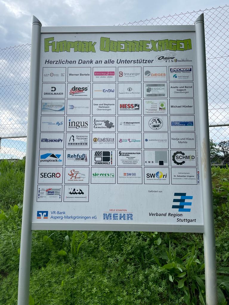 Infostand zur Pumptrack/Spendentafel