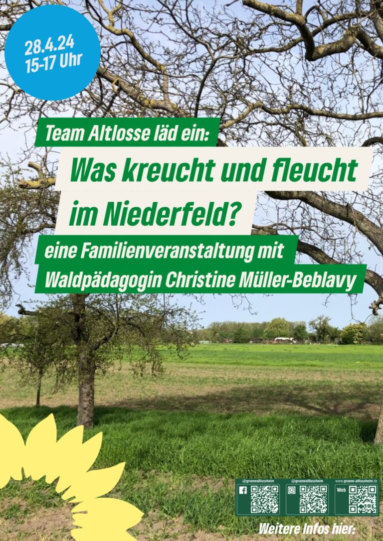 Familienveranstaltung -Kleintierwelt im Niederfeld
